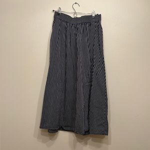 A New Day Navy and Blue Striped Midi Skirt